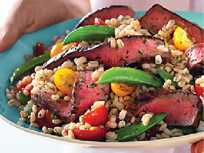 Steak, Sugar Snap Pea, And Barley Salad